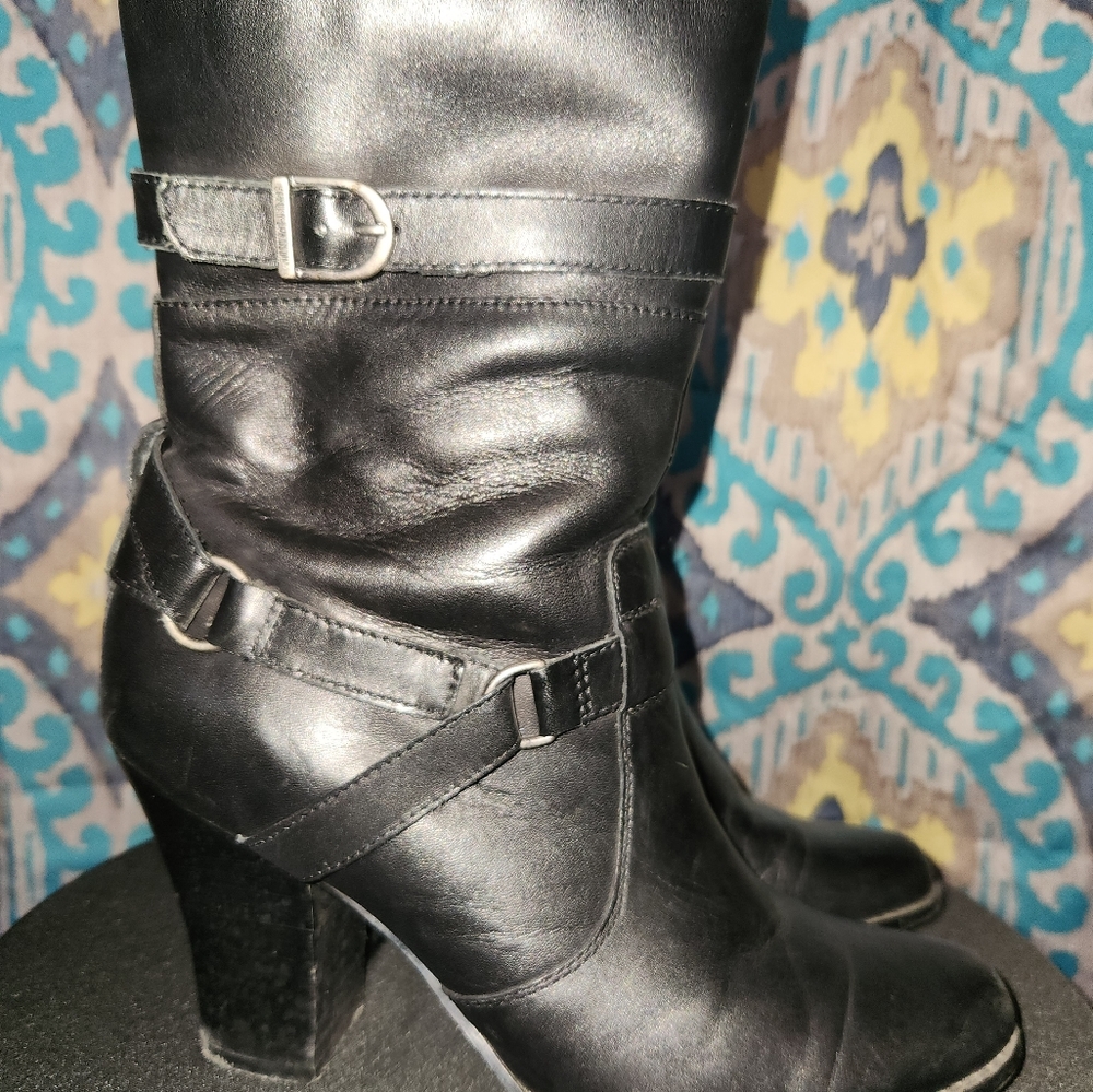 Harley-Davidson Adelena Motorcycle Heels Black Boot For Women Size US 10